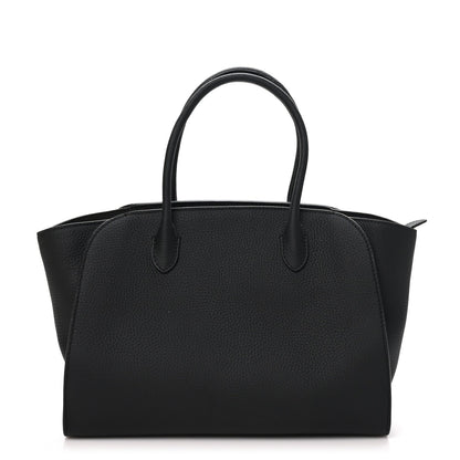 The Row Grained Calfskin Marlo 12 Tote Bag Black