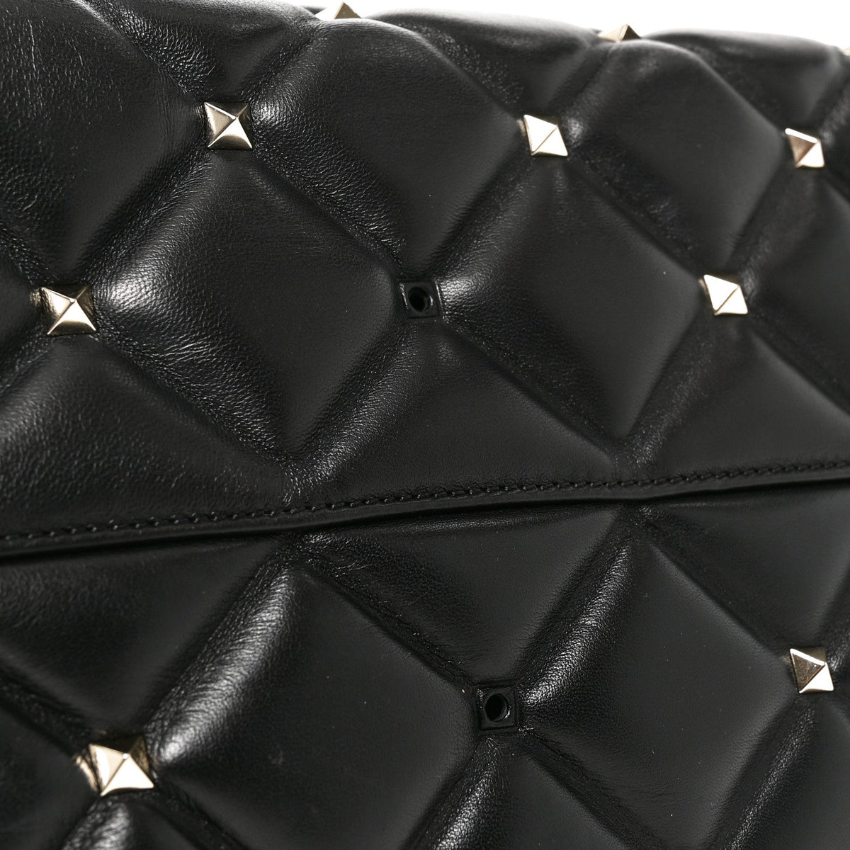 Valentino Garavani Nappa Large Candystud Top Handle Bag Black