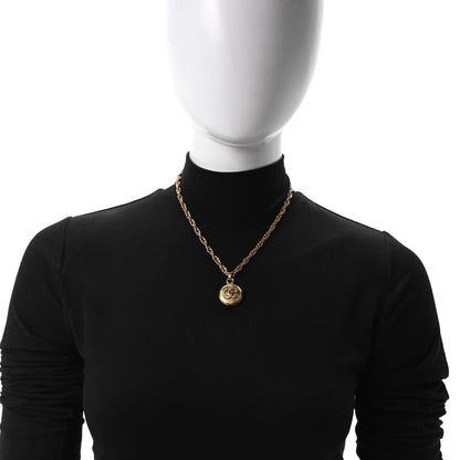Chanel Metal CC Chain Pendant Necklace Gold