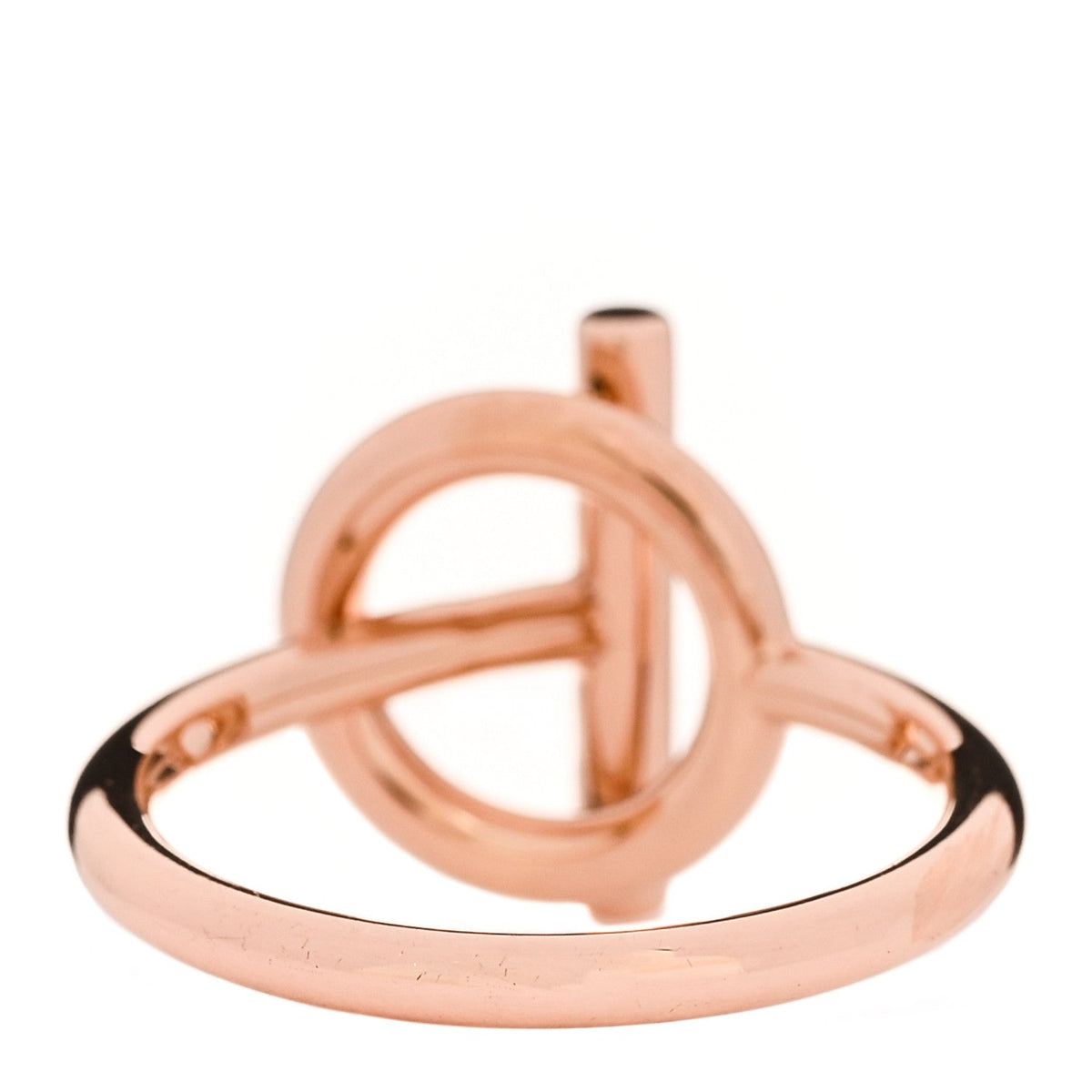 Hermes 18K Rose Gold Diamond PM Echappee Ring 52 6