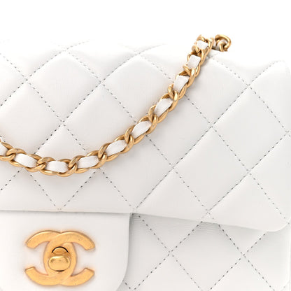 Chanel Lambskin Quilted Mini Rectangular Pearl Crush Flap White
