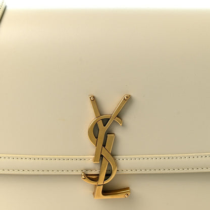 Saint Laurent Box Calfskin Monogram Medium Solferino Satchel Crema Soft