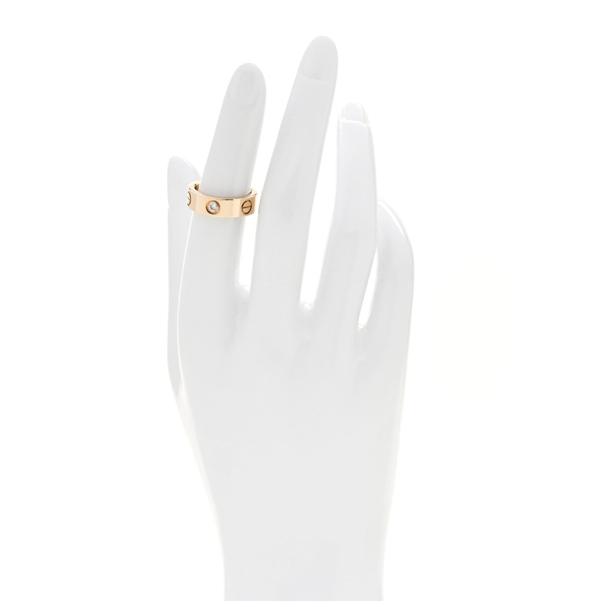 Cartier 18K Pink Gold 3 Diamond 5.5mm LOVE Ring 50 5.25
