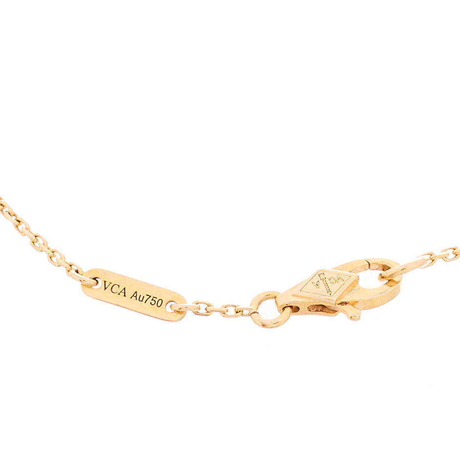 Van Cleef & Arpels 18K Rose Gold Carnelian Sweet Alhambra Bracelet