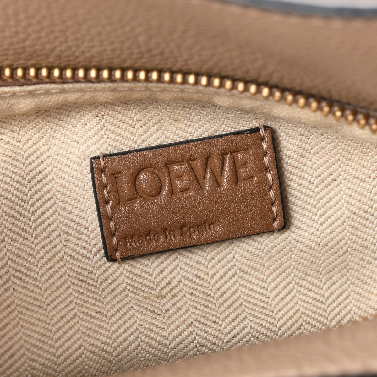 Loewe Grained Calfskin Small Puzzle Bag Sand Mink