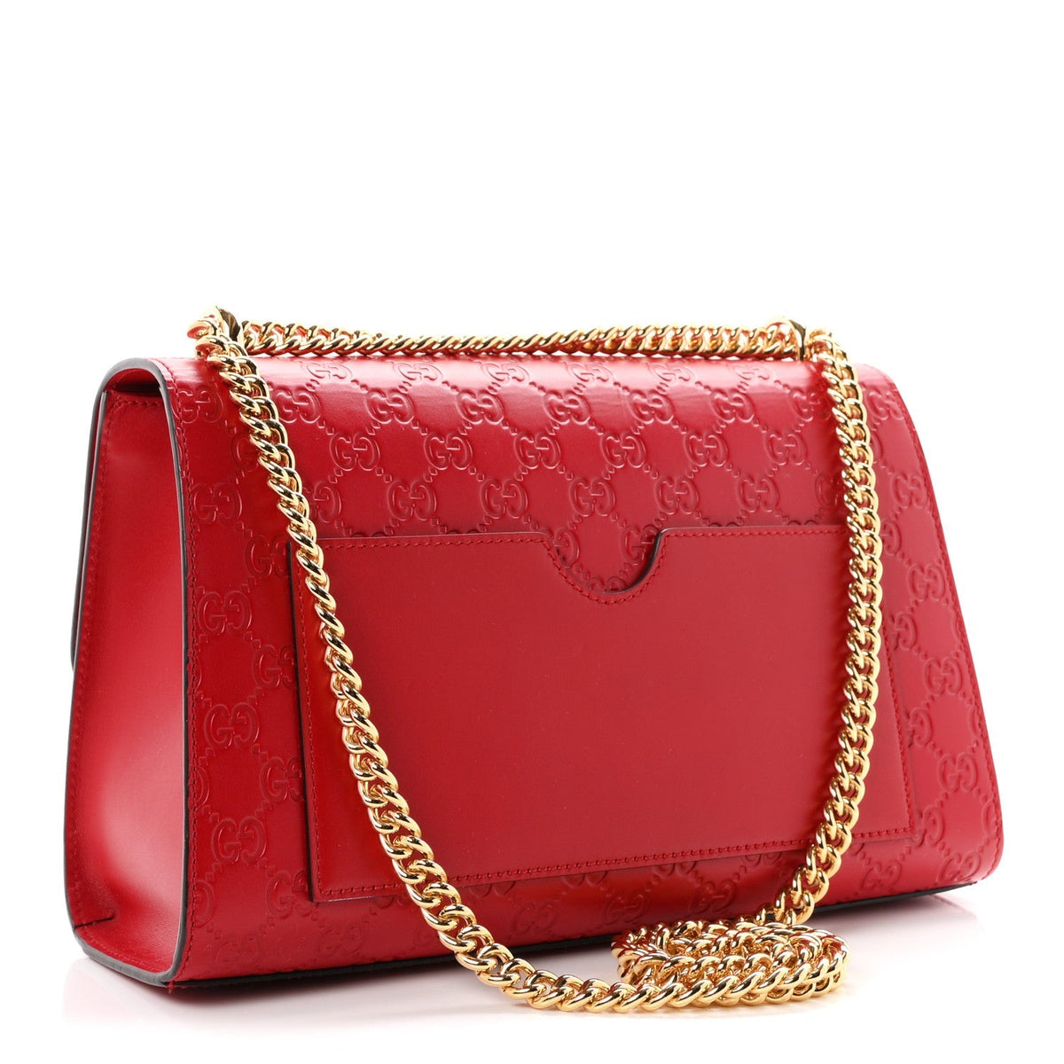 Gucci Guccissima Medium Padlock Shoulder Bag Hibiscus Red 1980302