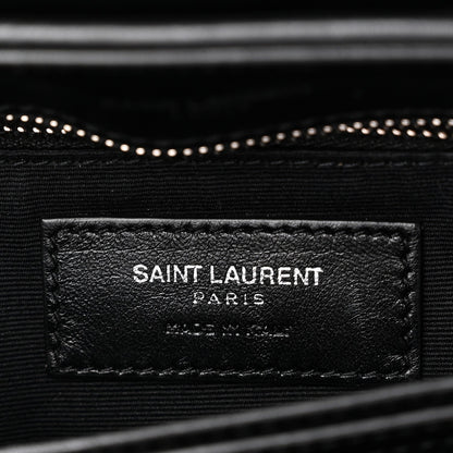 Saint Laurent Calfskin Y Quilted Monogram Toy Loulou Crossbody Bag Black