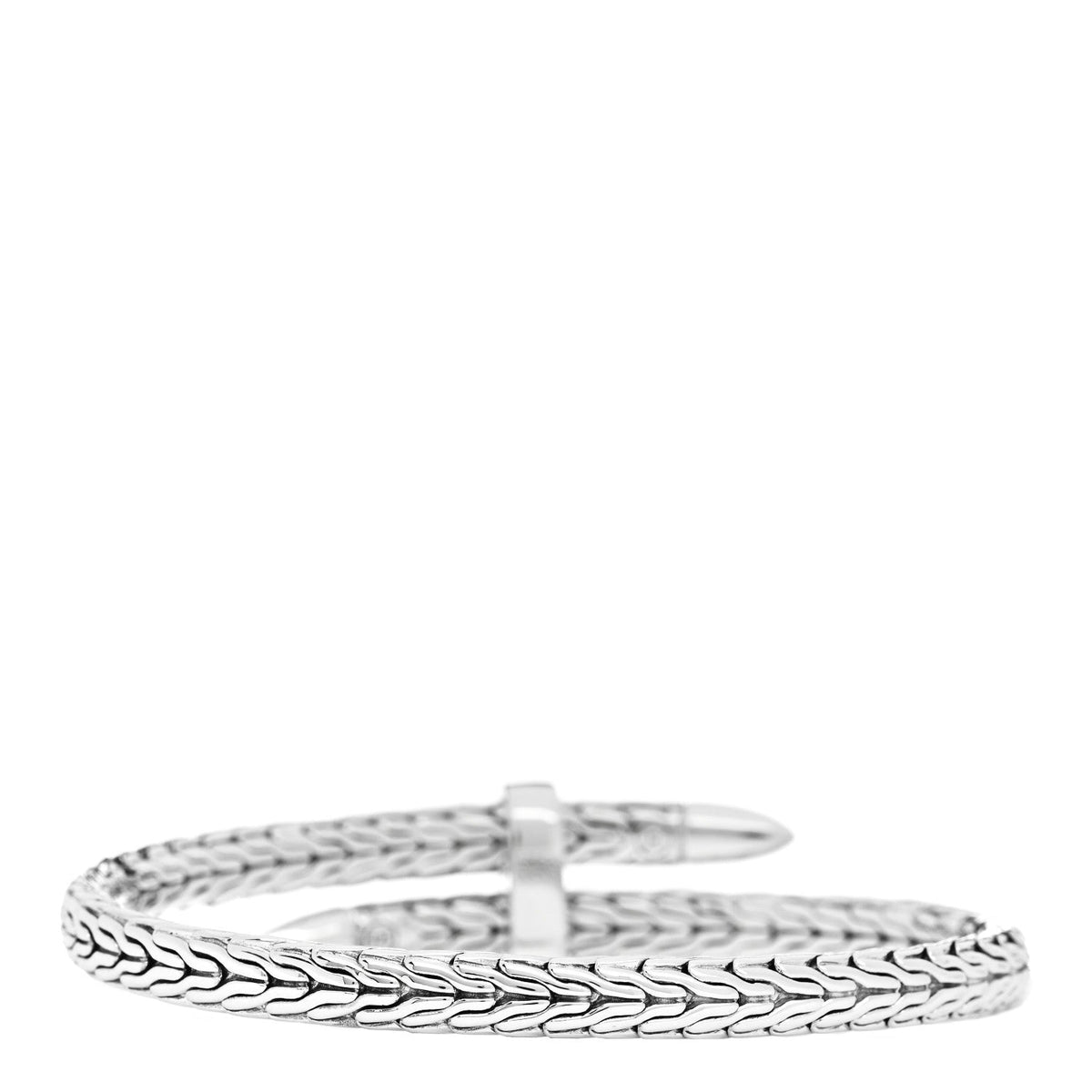 John Hardy Sterling Silver Blue Sapphire Classic Chain Spear Flex Cuff Bracelet