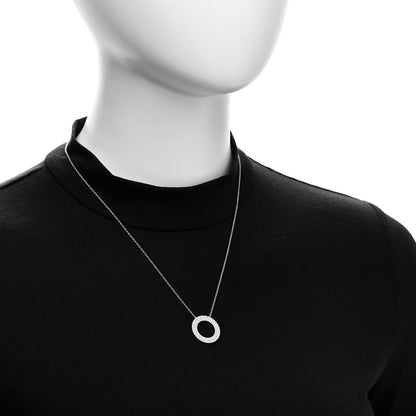 Tiffany 18K White Gold Diamond Metro Circle Pendant Necklace