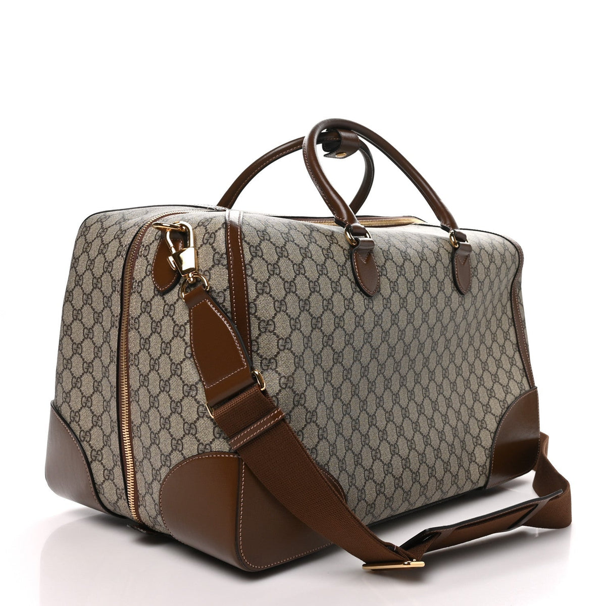 Gucci GG Supreme Retro Interlocking G Large Duffle Bag Brown Sugar