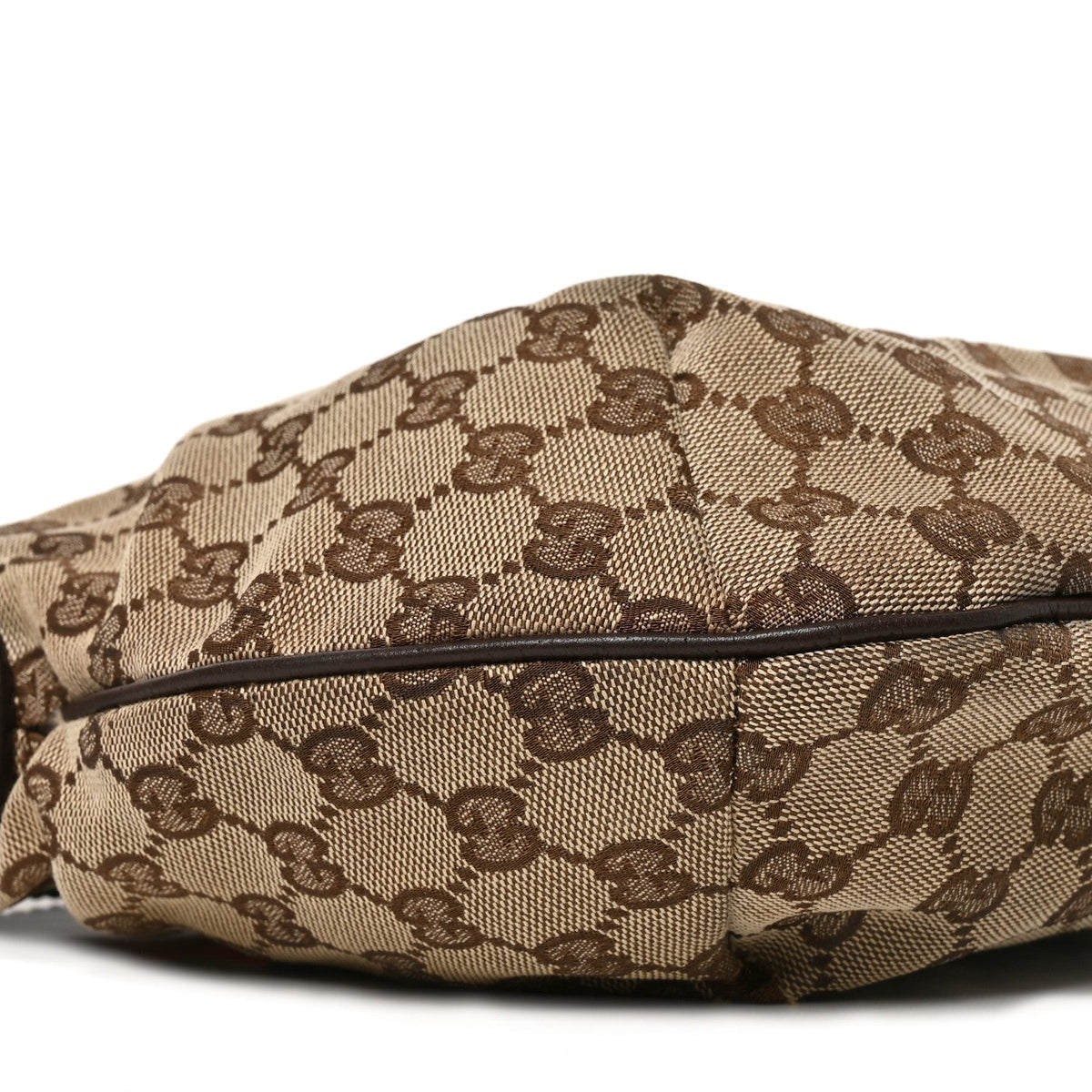 Gucci GG Monogram Web Medium Half Moon Hobo Dark Brown