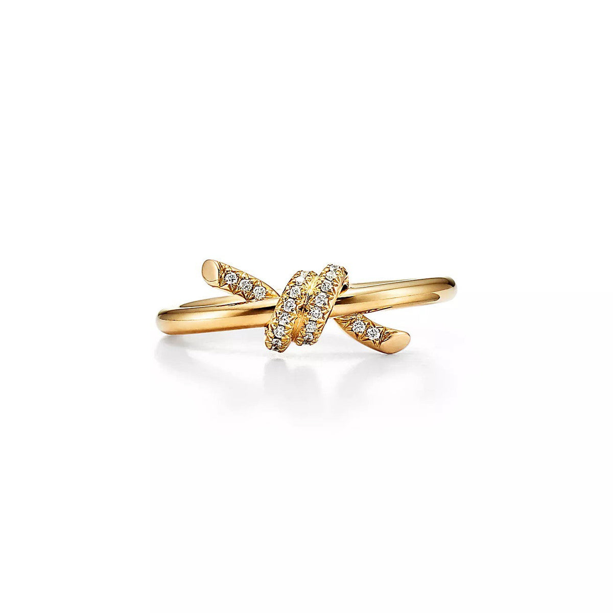 18K Gold Diamond Tiffany Knot Ring