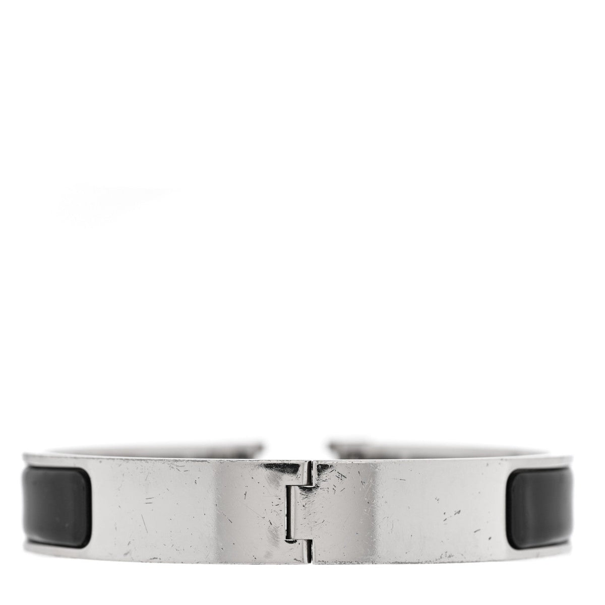 Hermes Enamel Narrow Clic Clac H Bracelet GM Black White