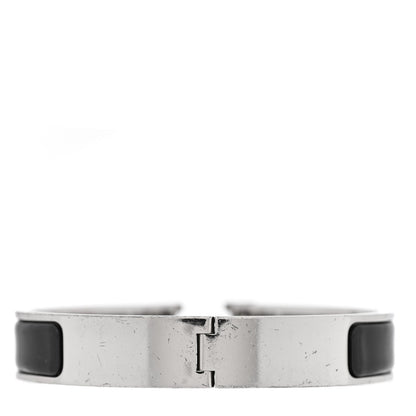 Hermes Enamel Narrow Clic Clac H Bracelet GM Black White