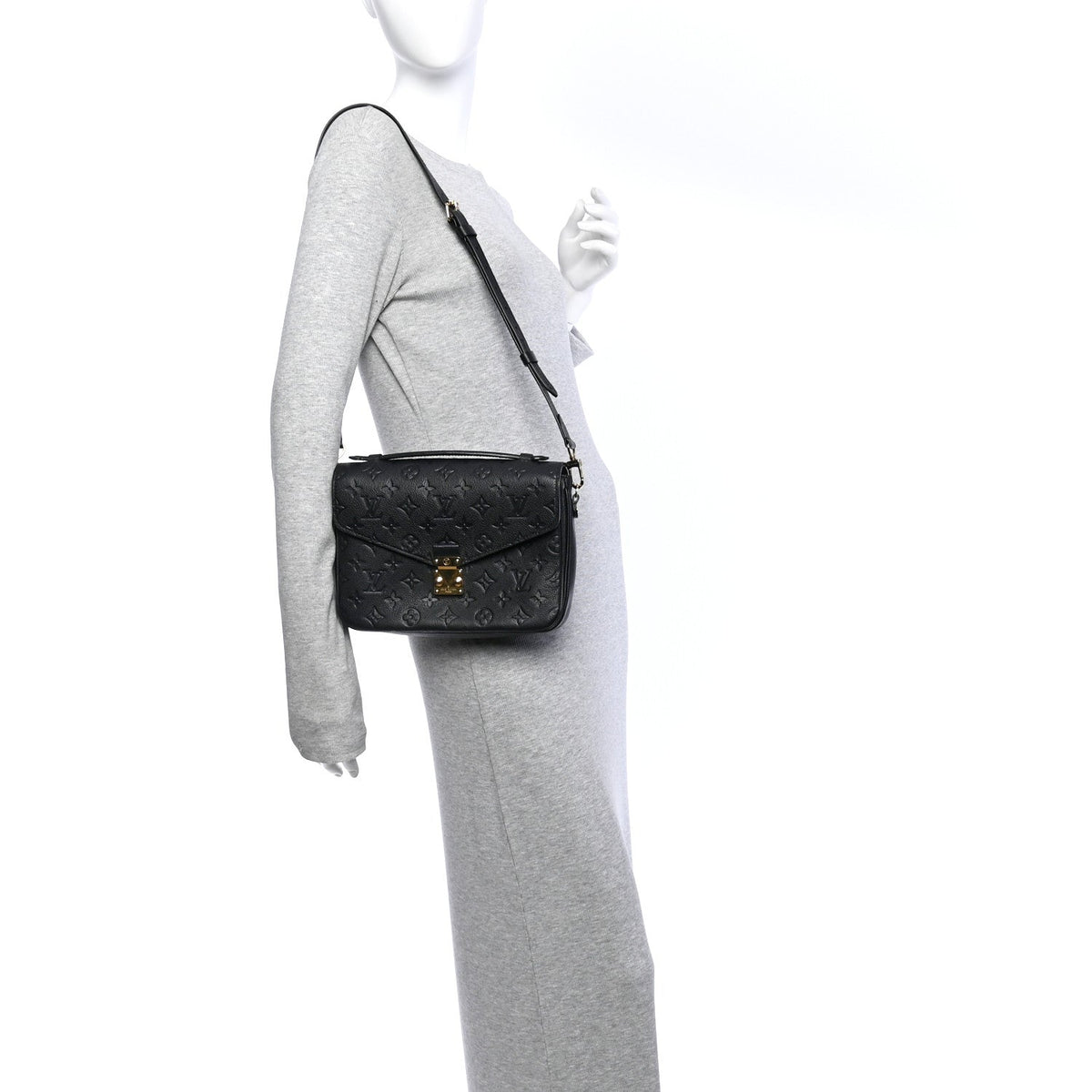 Louis Vuitton Monogram Empreinte Pochette Metis Bag Black