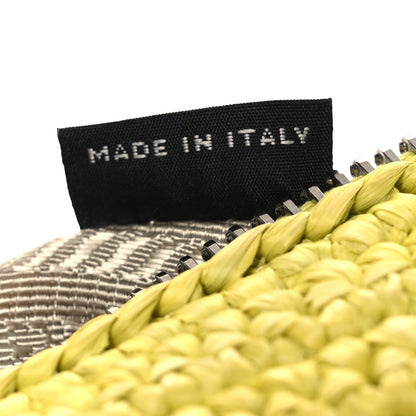 Prada Yarn Raffia Effect Crochet Triangle Shoulder Bag Giallo 1857168