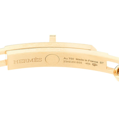 Hermes 18K Yellow Gold Diamond PM Kelly Chaine Bracelet ST