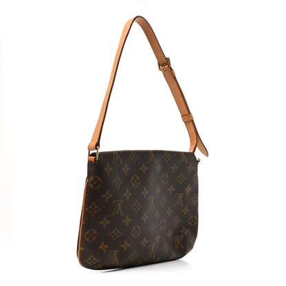 Louis Vuitton Monogram Coated Canvas Musette Tango Shoulder Bag Brown
