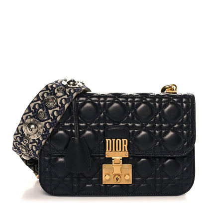 Christian Dior Lambskin Cannage Large Dioraddict Flap Black