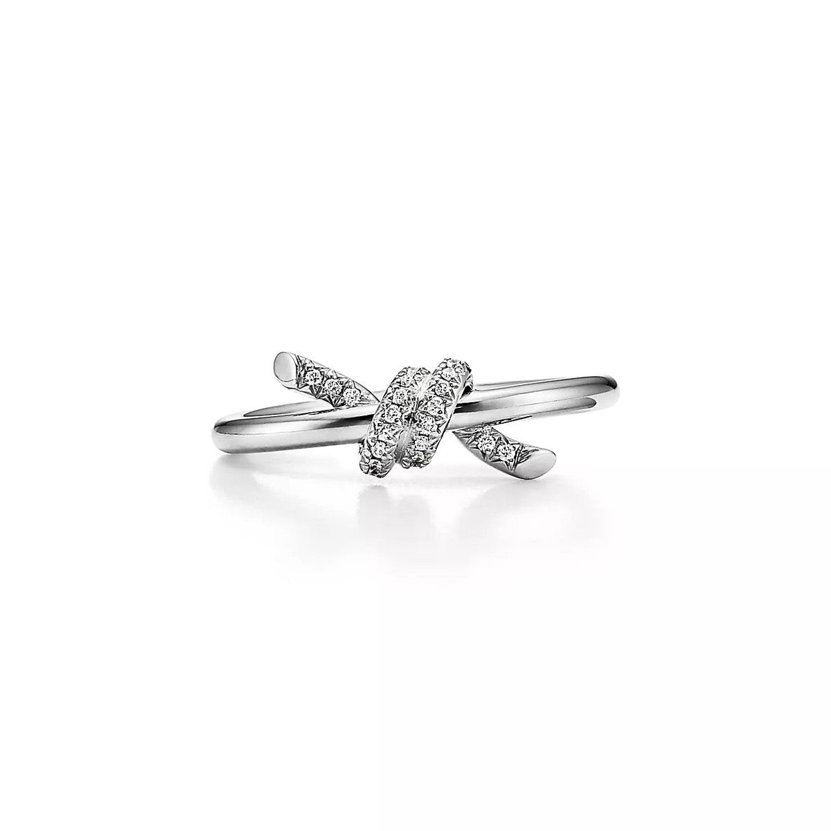 18K Gold Diamond Tiffany Knot Ring