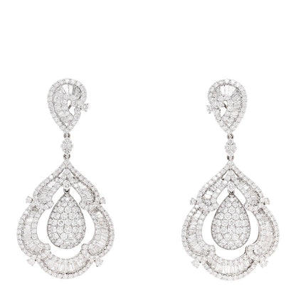 Parker & West 18K White Gold Diamond 10.19ctw Drop Earrings