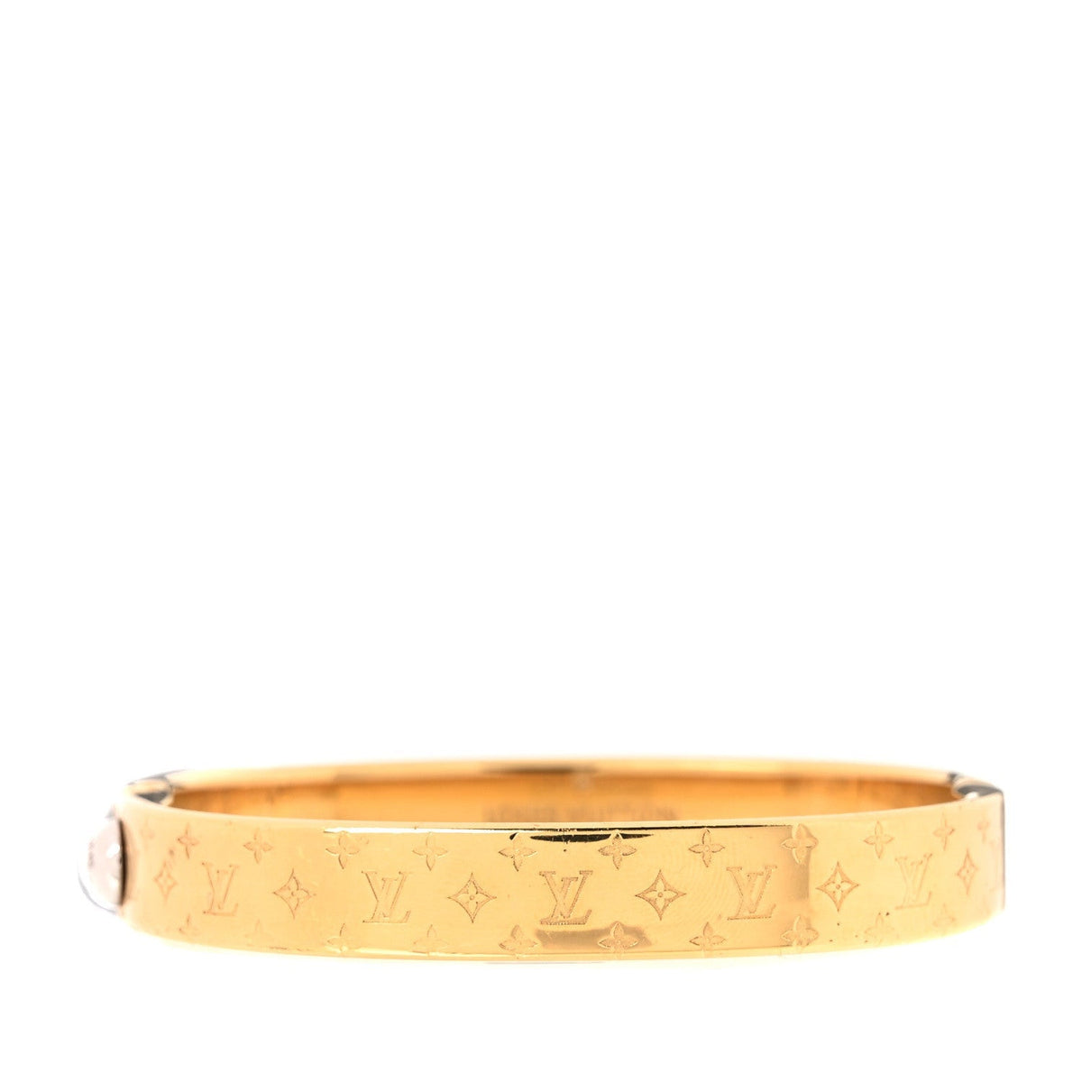 Louis Vuitton Brass Monogram Nanogram Cuff M Gold