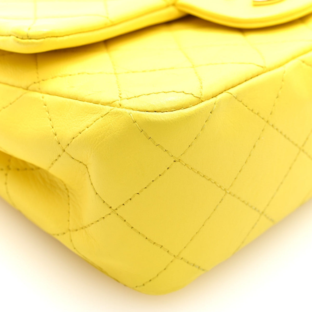 Chanel Lambskin Quilted Mini Rectangular Flap Bag Yellow