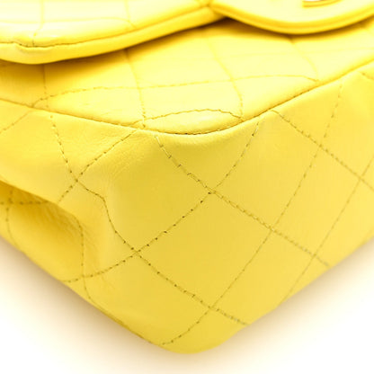 Chanel Lambskin Quilted Mini Rectangular Flap Bag Yellow