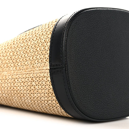 Louis Vuitton Raffia Leather Petit Bucket Black