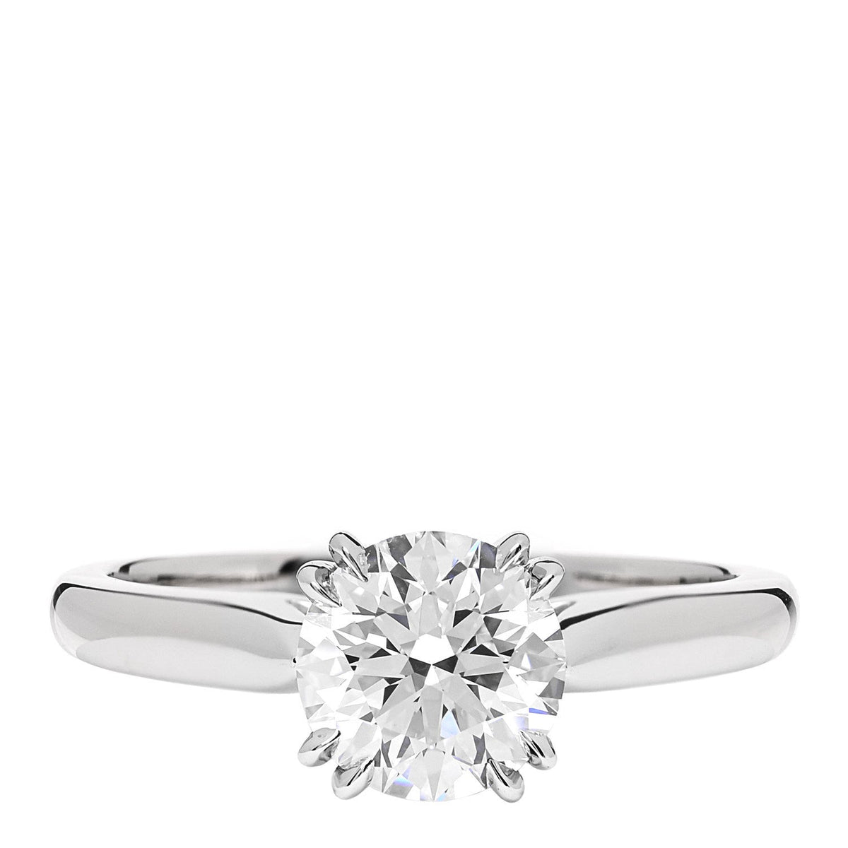 Harry Winston Platinum Diamond 1.01ct Round Brilliant Cut Solitaire Engagement Ring 48 4.5