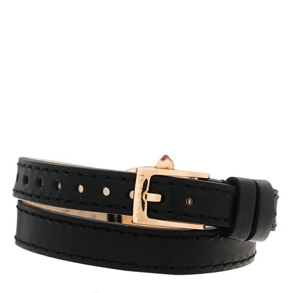 Bulgari 18K Rose Gold Calfskin Diamond Women's 27mm Serpenti Watch Red