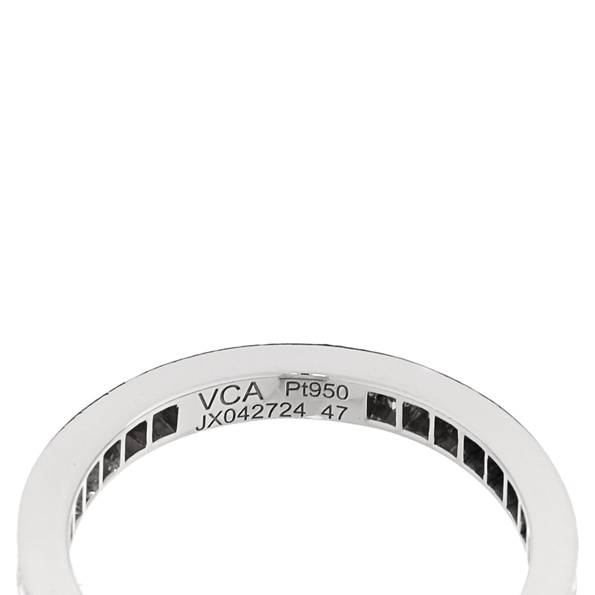 Van Cleef & Arpels Platinum Diamond 2.1mm Romance Wedding Band Ring 47