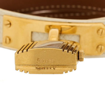 Hermes Stainless Steel Epsom 20mm Kelly Cadena Quartz Watch Craie