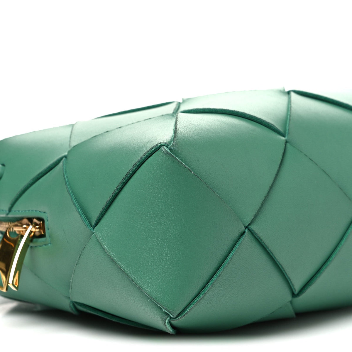 Bottega Veneta Lambskin Maxi Intrecciato Small Cassette Camera Bag Mermaid