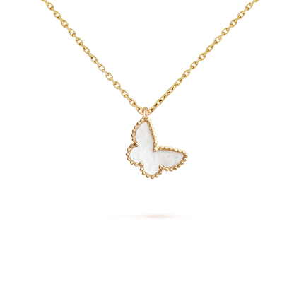 18K Yellow Gold MOP VCA Sweet Alhambra Butterfly Pendant