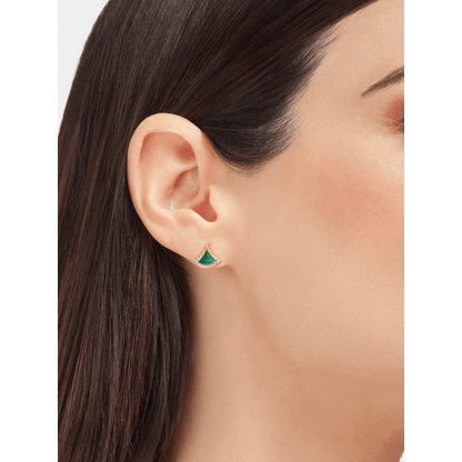 18K Rose Gold Diamond Malachite Divas' Dream Earrings