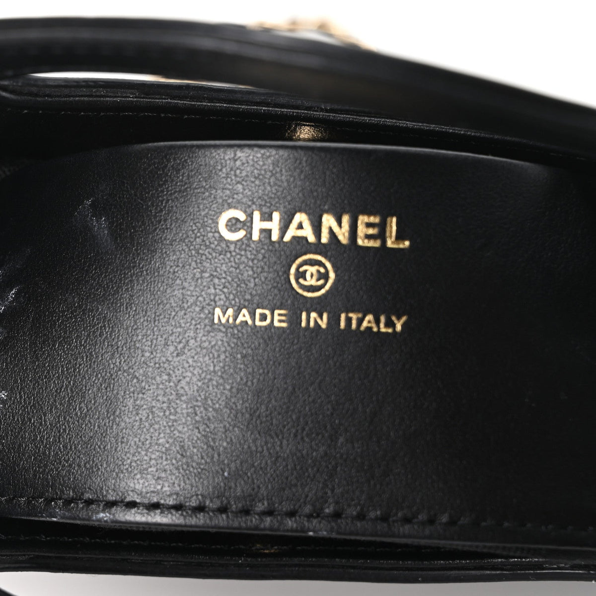 Chanel Shiny Crumpled Calfskin Quilted Nano 31 Shopping Bag Black