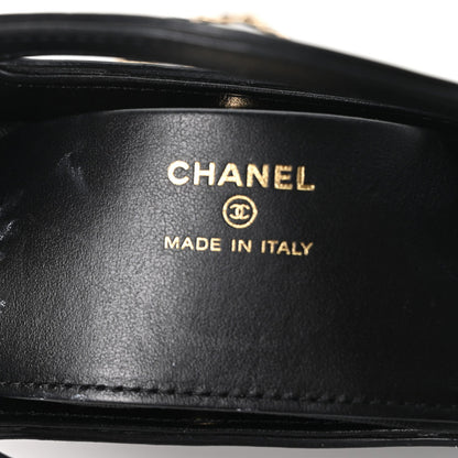 Chanel Shiny Crumpled Calfskin Quilted Nano 31 Shopping Bag Black