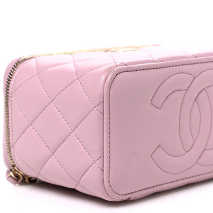 Chanel Lambskin Quilted Small Top Handle Vanity Case Light Pink 1985279