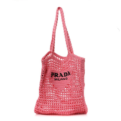 Prada Crochet Raffia Tote Bag Petalo 1921300
