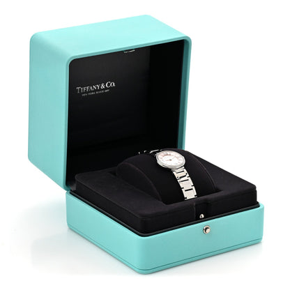 Tiffany Stainless Steel Diamond 24mm Atlas 2-Hand Quartz Watch Silver