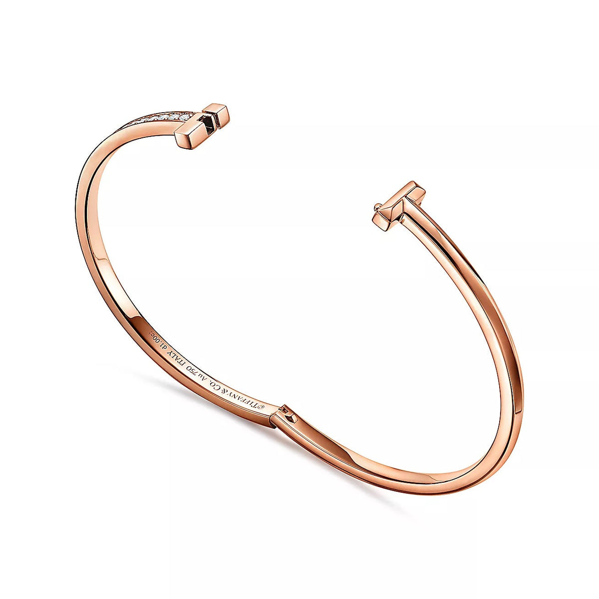 18K Gold Diamonds Tiffany T1 Hinged Bangle