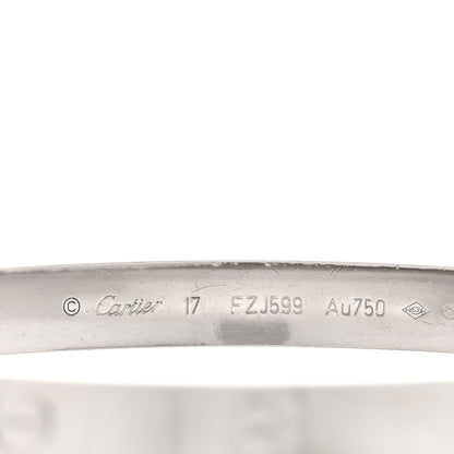 Cartier 18K White Gold LOVE Bracelet 17