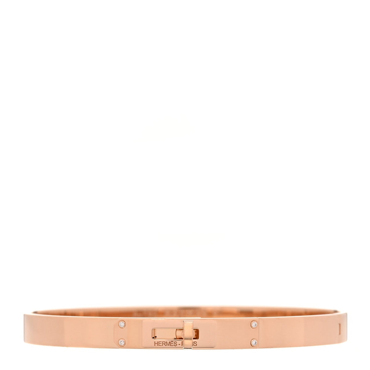 Hermes 18K Rose Gold Diamond PM Kelly Bracelet ST