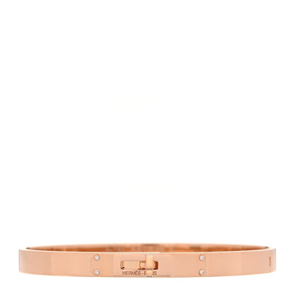 Hermes 18K Rose Gold Diamond PM Kelly Bracelet ST