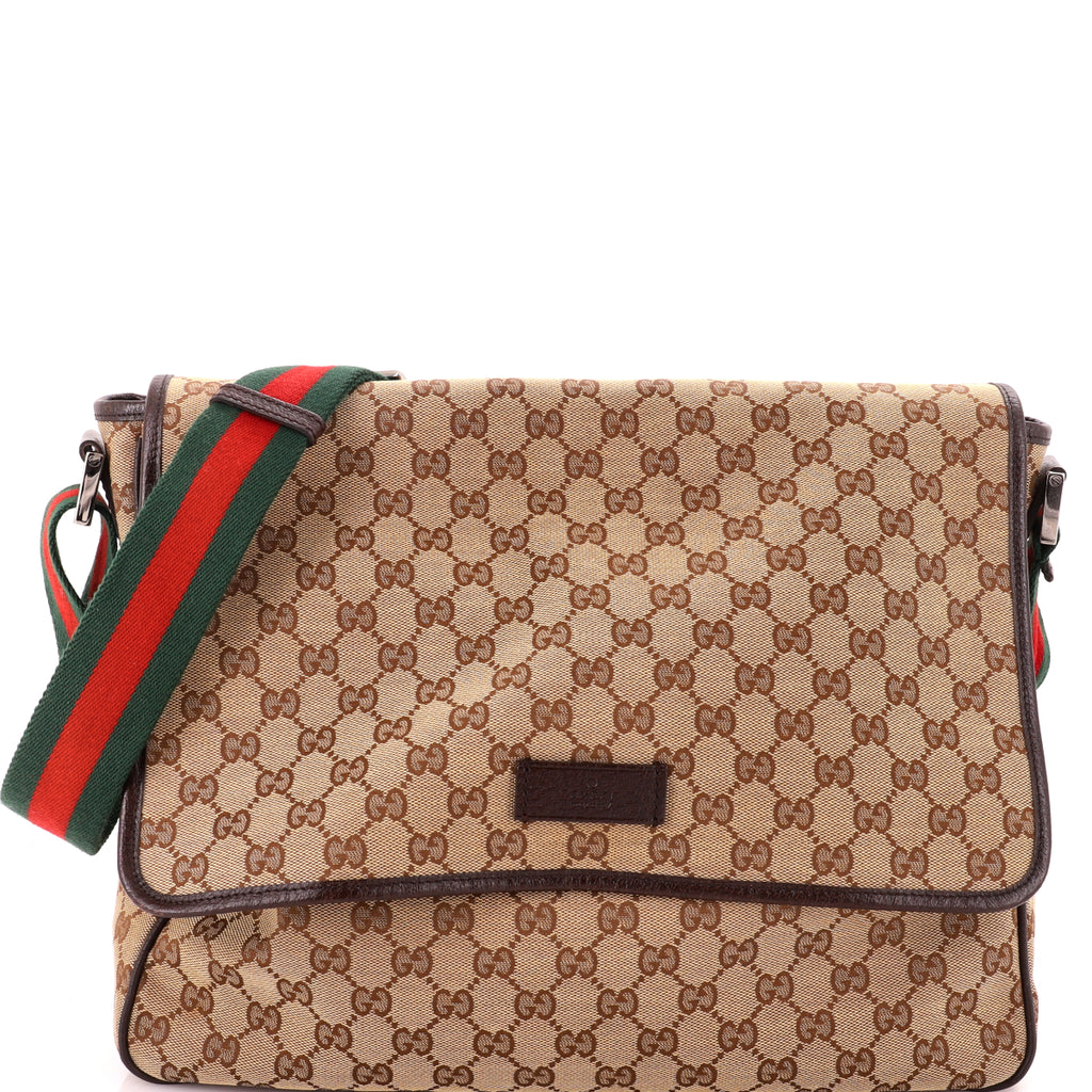 Web Strap Flap Messenger GG Canvas Medium