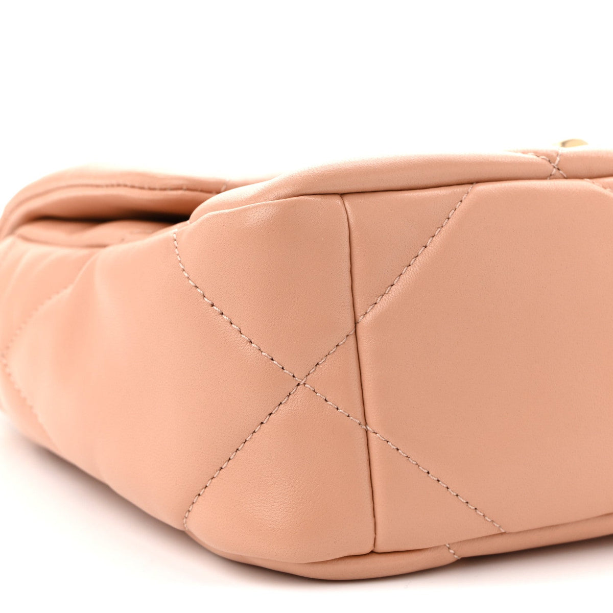 Chanel Lambskin Quilted Medium Chanel 19 Flap Beige