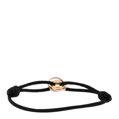 Cartier 18K Tri-Color Gold Trinity Adjustable Cord Bracelet Black