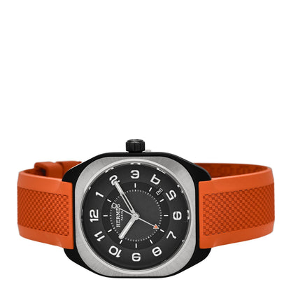 Hermes DLC Coated Titanium Rubber 39mm H08 Automatic Watch Orange