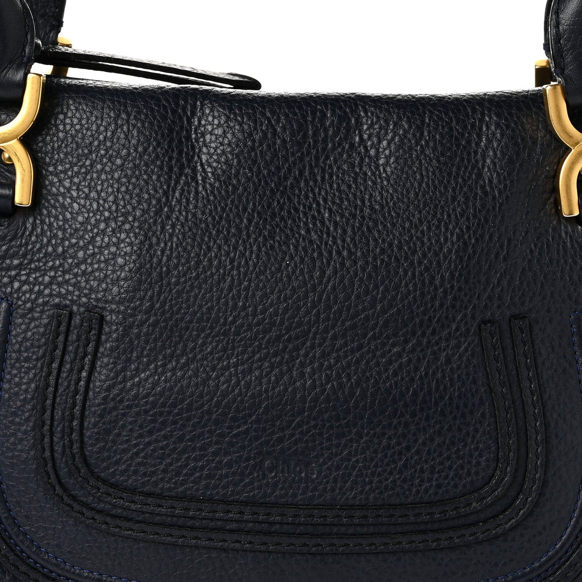 Chloe Calfskin Medium Marcie Satchel Royal Navy